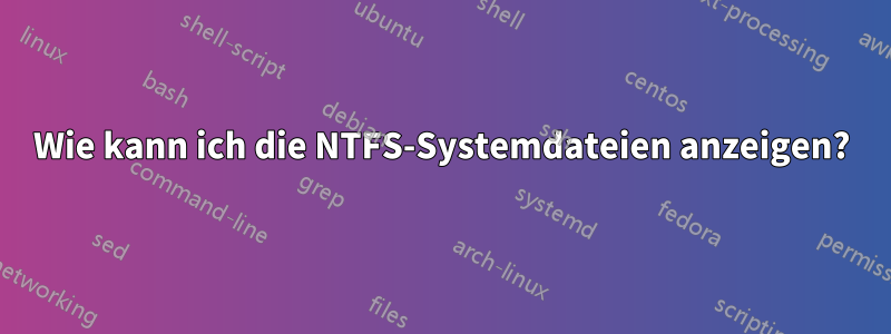 Wie kann ich die NTFS-Systemdateien anzeigen?