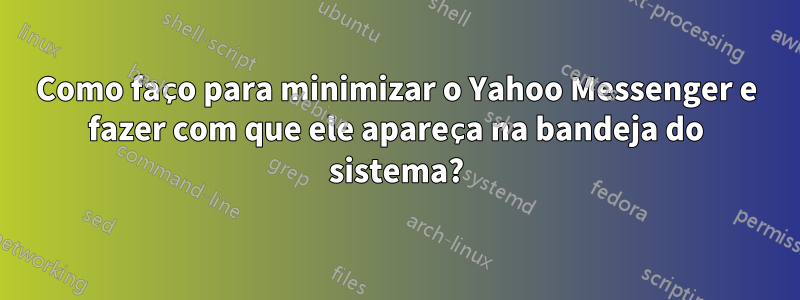 Como faço para minimizar o Yahoo Messenger e fazer com que ele apareça na bandeja do sistema?