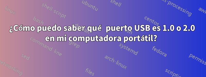 ¿Cómo puedo saber qué puerto USB es 1.0 o 2.0 en mi computadora portátil? 