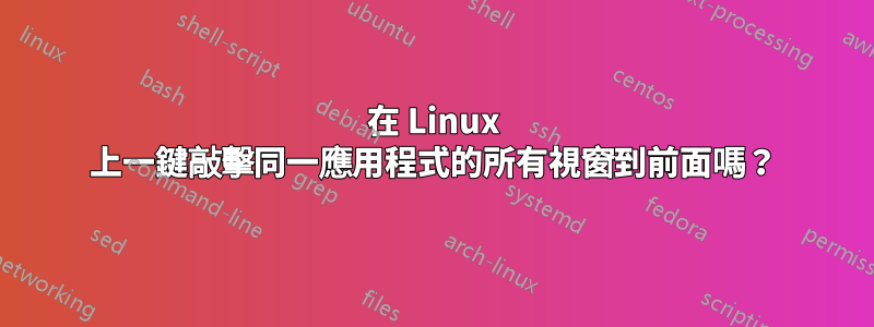 在 Linux 上一鍵敲擊同一應用程式的所有視窗到前面嗎？