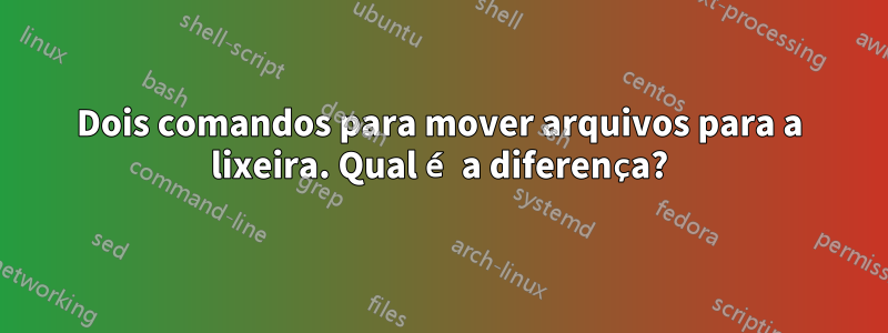 Dois comandos para mover arquivos para a lixeira. Qual é a diferença?