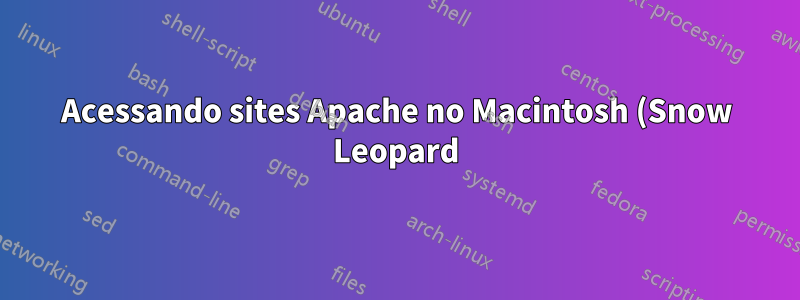 Acessando sites Apache no Macintosh (Snow Leopard) usando o endereço IP interno da máquina