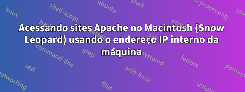 Acessando sites Apache no Macintosh (Snow Leopard) usando o endereço IP interno da máquina