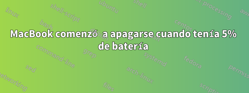 MacBook comenzó a apagarse cuando tenía 5% de batería