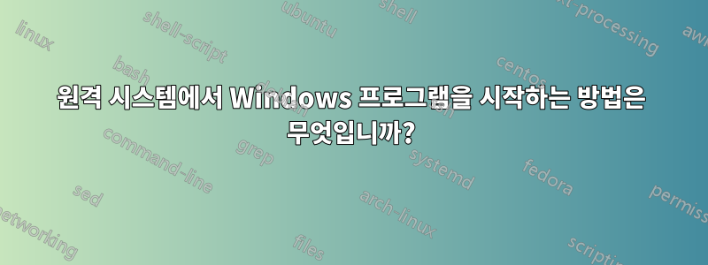 원격 시스템에서 Windows 프로그램을 시작하는 방법은 무엇입니까?