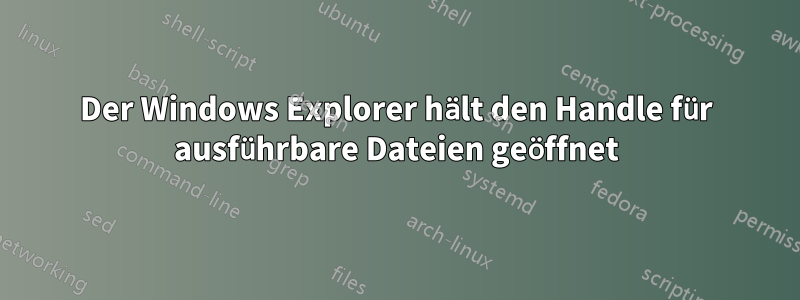 Der Windows Explorer hält den Handle für ausführbare Dateien geöffnet