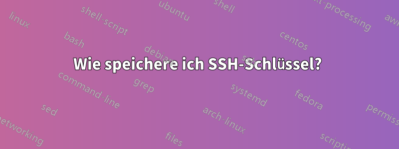 Wie speichere ich SSH-Schlüssel?