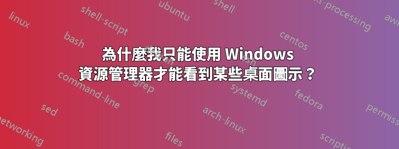 為什麼我只能使用 Windows 資源管理器才能看到某些桌面圖示？