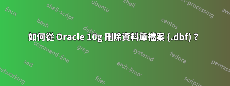 如何從 Oracle 10g 刪除資料庫檔案 (.dbf)？