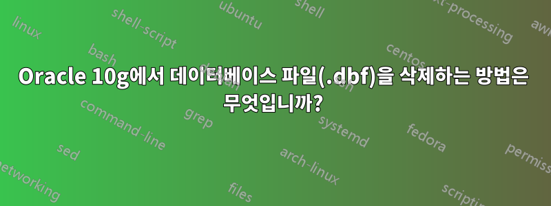 Oracle 10g에서 데이터베이스 파일(.dbf)을 삭제하는 방법은 무엇입니까?