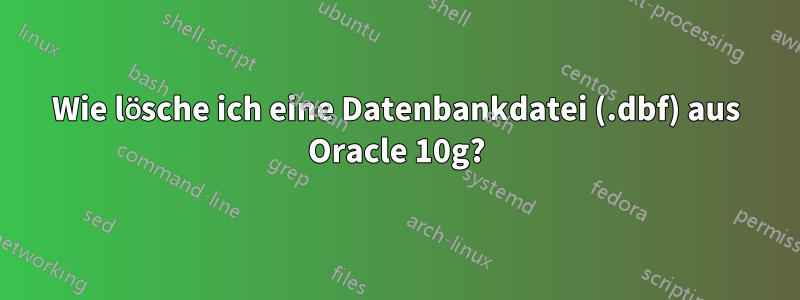 Wie lösche ich eine Datenbankdatei (.dbf) aus Oracle 10g?