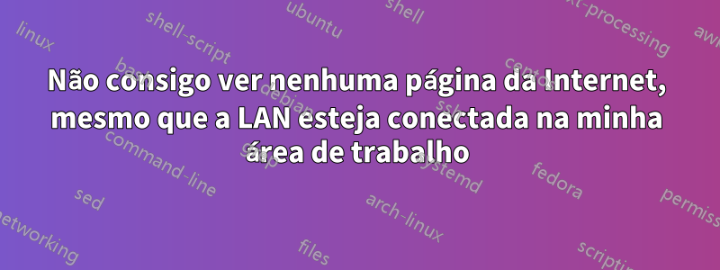 Não consigo ver nenhuma página da Internet, mesmo que a LAN esteja conectada na minha área de trabalho