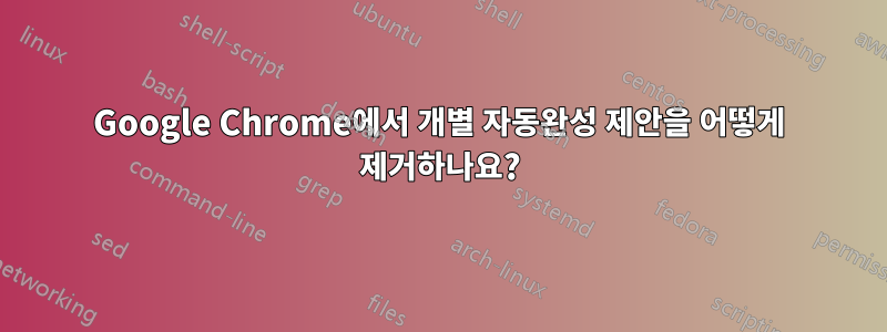 Google Chrome에서 개별 자동완성 제안을 어떻게 제거하나요?