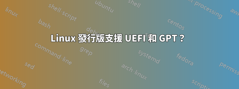 Linux 發行版支援 UEFI 和 GPT？