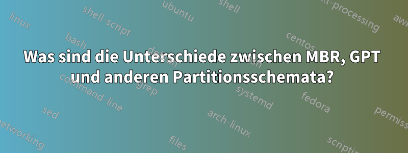 Was sind die Unterschiede zwischen MBR, GPT und anderen Partitionsschemata?