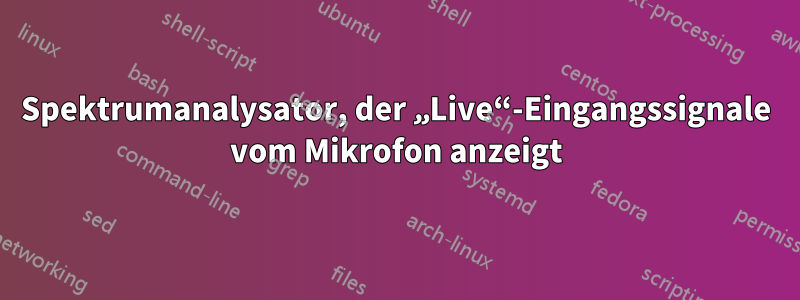 Spektrumanalysator, der „Live“-Eingangssignale vom Mikrofon anzeigt