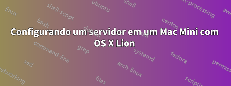 Configurando um servidor em um Mac Mini com OS X Lion