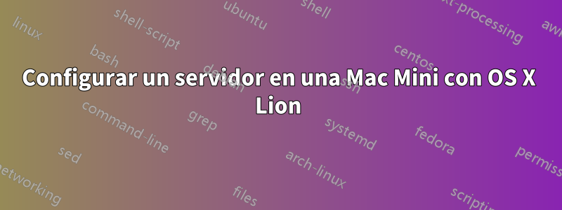 Configurar un servidor en una Mac Mini con OS X Lion