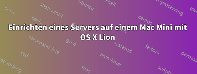 Einrichten eines Servers auf einem Mac Mini mit OS X Lion