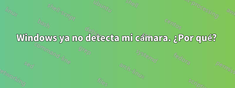 Windows ya no detecta mi cámara. ¿Por qué?