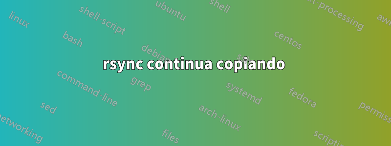 rsync continua copiando