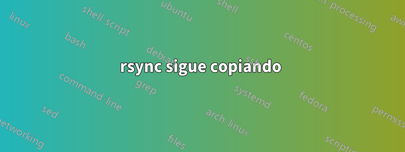 rsync sigue copiando