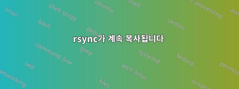 rsync가 계속 복사됩니다