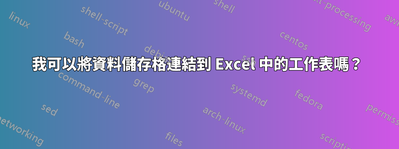 我可以將資料儲存格連結到 Excel 中的工作表嗎？