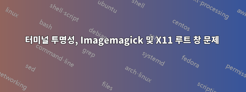 터미널 투명성, Imagemagick 및 X11 루트 창 문제