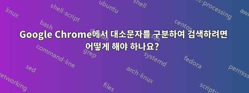 Google Chrome에서 대소문자를 구분하여 검색하려면 어떻게 해야 하나요? 