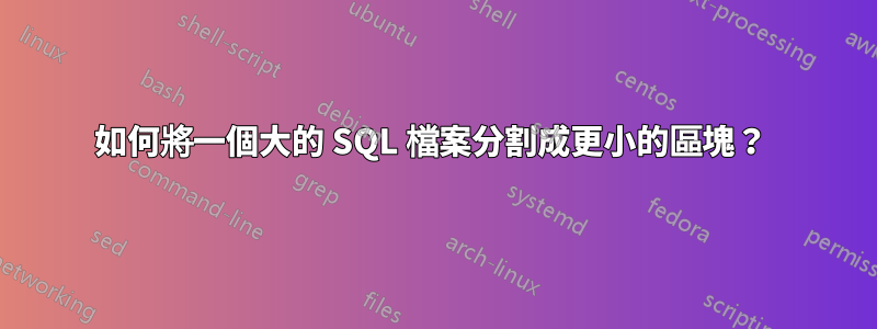 如何將一個大的 SQL 檔案分割成更小的區塊？ 