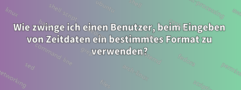 Wie zwinge ich einen Benutzer, beim Eingeben von Zeitdaten ein bestimmtes Format zu verwenden?