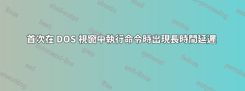 首次在 DOS 視窗中執行命令時出現長時間延遲