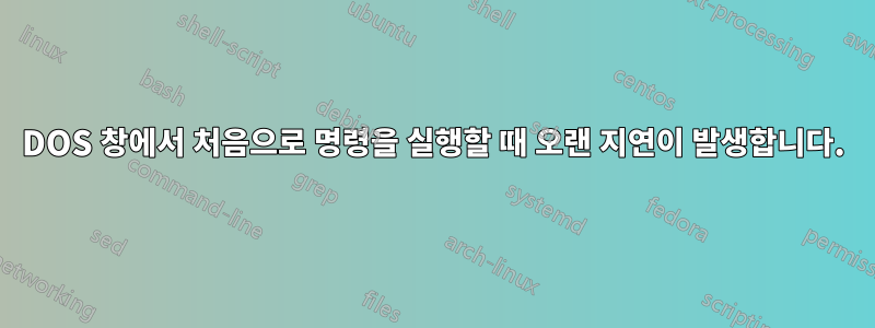 DOS 창에서 처음으로 명령을 실행할 때 오랜 지연이 발생합니다.