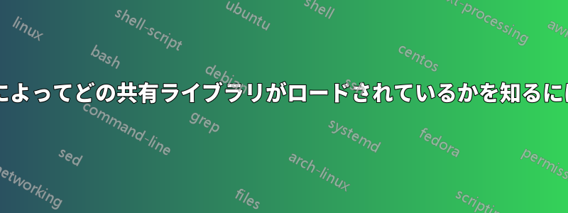 すでに実行中のプロセスによってどの共有ライブラリがロードされているかを知るにはどうすればよいですか?