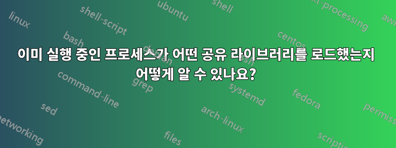 이미 실행 중인 프로세스가 어떤 공유 라이브러리를 로드했는지 어떻게 알 수 있나요?