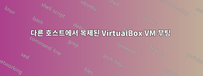 다른 호스트에서 복제된 VirtualBox VM 부팅