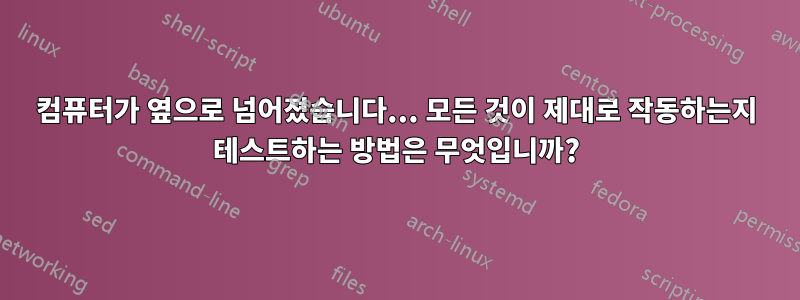 컴퓨터가 옆으로 넘어졌습니다... 모든 것이 제대로 작동하는지 테스트하는 방법은 무엇입니까?