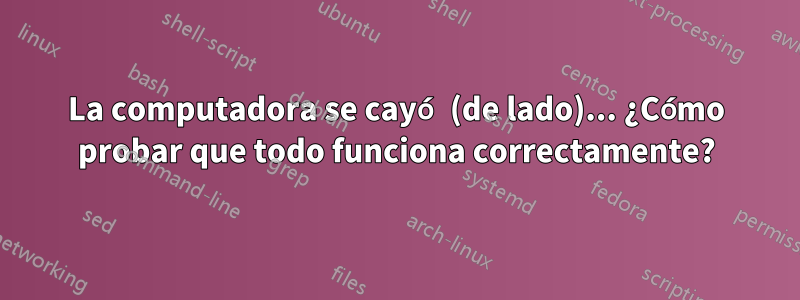 La computadora se cayó (de lado)... ¿Cómo probar que todo funciona correctamente?