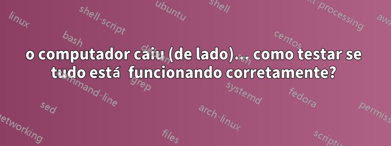 o computador caiu (de lado)... como testar se tudo está funcionando corretamente?