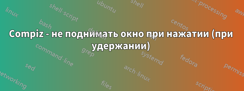 Compiz - не поднимать окно при нажатии (при удержании)