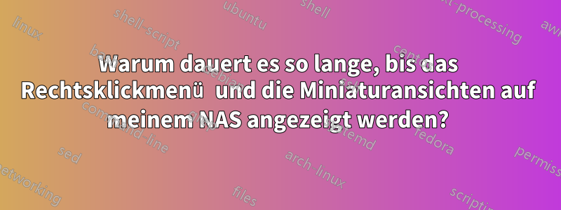 Warum dauert es so lange, bis das Rechtsklickmenü und die Miniaturansichten auf meinem NAS angezeigt werden?