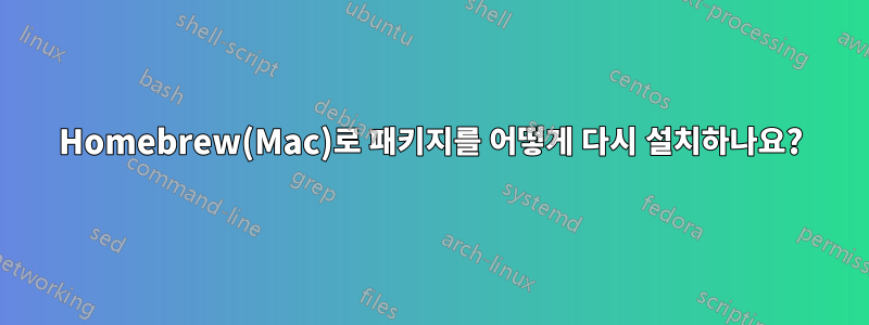 Homebrew(Mac)로 패키지를 어떻게 다시 설치하나요?