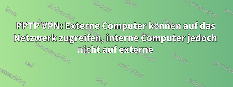 PPTP VPN: Externe Computer können auf das Netzwerk zugreifen, interne Computer jedoch nicht auf externe