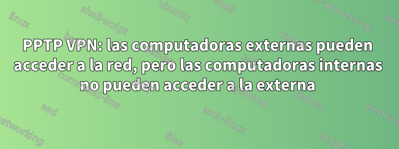 PPTP VPN: las computadoras externas pueden acceder a la red, pero las computadoras internas no pueden acceder a la externa