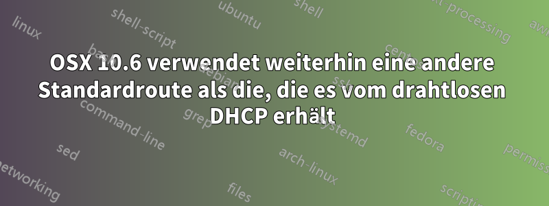 OSX 10.6 verwendet weiterhin eine andere Standardroute als die, die es vom drahtlosen DHCP erhält