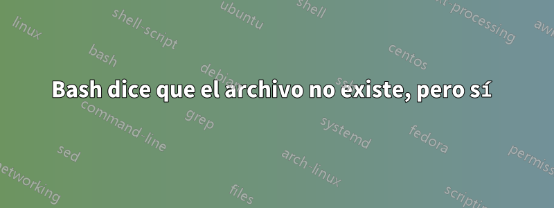 Bash dice que el archivo no existe, pero sí