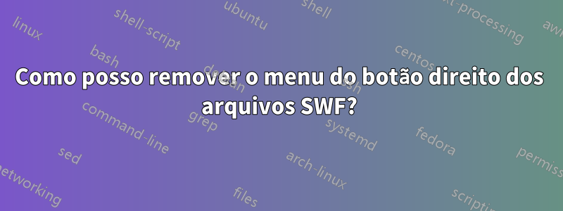 Como posso remover o menu do botão direito dos arquivos SWF?