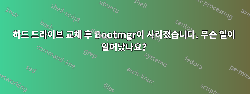 하드 드라이브 교체 후 Bootmgr이 사라졌습니다. 무슨 일이 일어났나요?