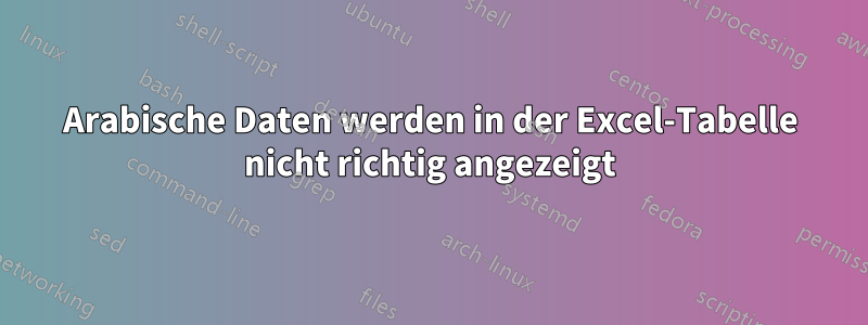 Arabische Daten werden in der Excel-Tabelle nicht richtig angezeigt